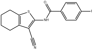 N-(3-cyano-4,5,6,7-tetrahydro-1-benzothien-2-yl)-4-iodobenzamide 结构式