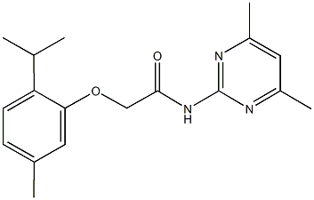 N-(4,6-dimethyl-2-pyrimidinyl)-2-(2-isopropyl-5-methylphenoxy)acetamide 结构式