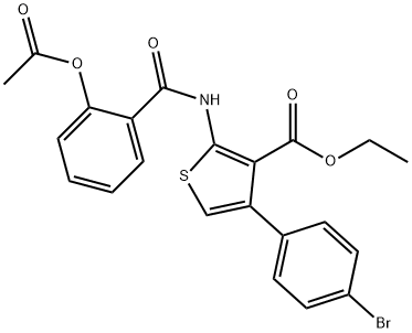 ethyl 2-{[2-(acetyloxy)benzoyl]amino}-4-(4-bromophenyl)-3-thiophenecarboxylate 结构式