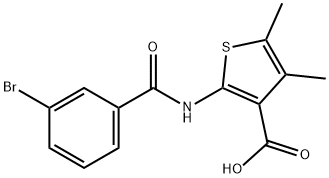 2-[(3-bromobenzoyl)amino]-4,5-dimethyl-3-thiophenecarboxylic acid 结构式