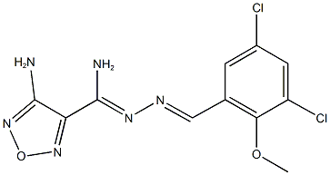 4-amino-N'-(3,5-dichloro-2-methoxybenzylidene)-1,2,5-oxadiazole-3-carbohydrazonamide 结构式