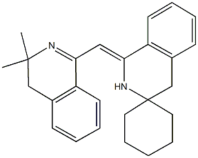 1-[(3,3-dimethyl-3,4-dihydro-1-isoquinolinyl)methylene]-1,2,3,4-tetrahydrospiro[isoquinoline-3,1'-cyclohexane] 结构式