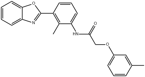 N-[3-(1,3-benzoxazol-2-yl)-2-methylphenyl]-2-(3-methylphenoxy)acetamide 结构式