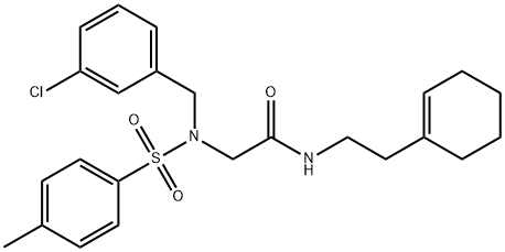 2-{(3-chlorobenzyl)[(4-methylphenyl)sulfonyl]amino}-N-(2-cyclohex-1-en-1-ylethyl)acetamide 结构式