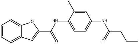 N-[4-(butyrylamino)-2-methylphenyl]-1-benzofuran-2-carboxamide 结构式