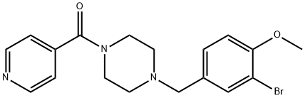 2-bromo-4-[(4-isonicotinoyl-1-piperazinyl)methyl]phenyl methyl ether 结构式