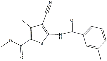 methyl 4-cyano-3-methyl-5-[(3-methylbenzoyl)amino]-2-thiophenecarboxylate 结构式