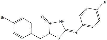 5-(4-bromobenzyl)-2-[(4-bromophenyl)imino]-1,3-thiazolidin-4-one 结构式