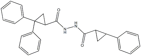 2,2-diphenyl-N'-[(2-phenylcyclopropyl)carbonyl]cyclopropanecarbohydrazide 结构式