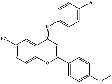 4-[(4-bromophenyl)imino]-2-(4-methoxyphenyl)-4H-chromen-6-ol 结构式