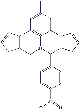 7-{4-nitrophenyl}-2-methyl-3b,6,6a,7,9,9a,10,12a-octahydrocyclopenta[c]cyclopenta[4,5]pyrido[3,2,1-ij]quinoline 结构式