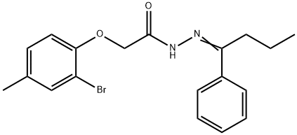 2-(2-bromo-4-methylphenoxy)-N'-(1-phenylbutylidene)acetohydrazide 结构式