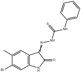 6-bromo-5-methyl-1H-indole-2,3-dione 3-(N-phenylthiosemicarbazone) 结构式