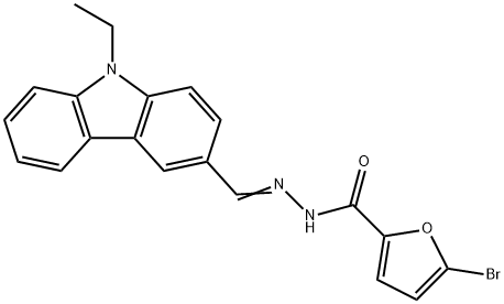 5-bromo-N'-[(9-ethyl-9H-carbazol-3-yl)methylene]-2-furohydrazide 结构式