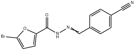 5-bromo-N'-(4-cyanobenzylidene)-2-furohydrazide 结构式