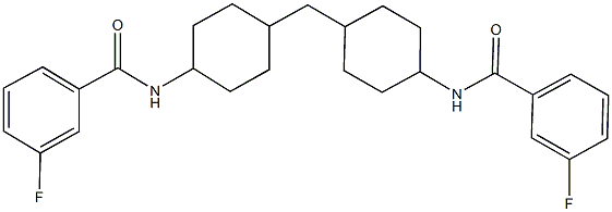 3-fluoro-N-[4-({4-[(3-fluorobenzoyl)amino]cyclohexyl}methyl)cyclohexyl]benzamide 结构式