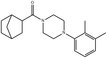 1-(bicyclo[2.2.1]hept-2-ylcarbonyl)-4-(2,3-dimethylphenyl)piperazine 结构式