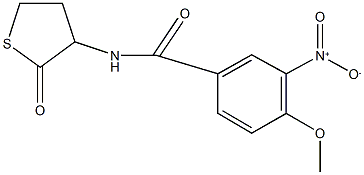 3-nitro-4-methoxy-N-(2-oxotetrahydro-3-thienyl)benzamide 结构式