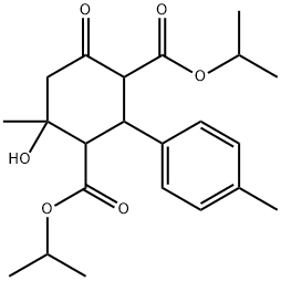 diisopropyl 4-hydroxy-4-methyl-2-(4-methylphenyl)-6-oxo-1,3-cyclohexanedicarboxylate 结构式