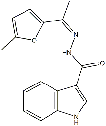 N'-[1-(5-methyl-2-furyl)ethylidene]-1H-indole-3-carbohydrazide 结构式