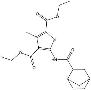 diethyl 5-[(bicyclo[2.2.1]hept-2-ylcarbonyl)amino]-3-methyl-2,4-thiophenedicarboxylate 结构式