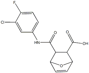 3-[(3-chloro-4-fluoroanilino)carbonyl]-7-oxabicyclo[2.2.1]hept-5-ene-2-carboxylic acid 结构式