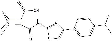 3-({[4-(4-isopropylphenyl)-1,3-thiazol-2-yl]amino}carbonyl)bicyclo[2.2.1]heptane-2-carboxylic acid 结构式