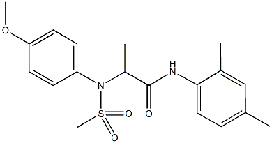 N-(2,4-dimethylphenyl)-2-[4-methoxy(methylsulfonyl)anilino]propanamide 结构式