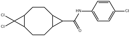 10,10-dichloro-N-(4-chlorophenyl)tricyclo[7.1.0.0~4,6~]decane-5-carboxamide 结构式