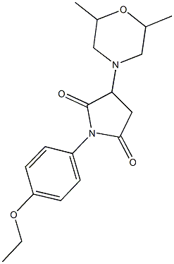 3-(2,6-dimethyl-4-morpholinyl)-1-(4-ethoxyphenyl)-2,5-pyrrolidinedione 结构式