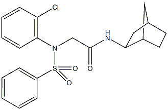 N-bicyclo[2.2.1]hept-2-yl-2-[2-chloro(phenylsulfonyl)anilino]acetamide 结构式