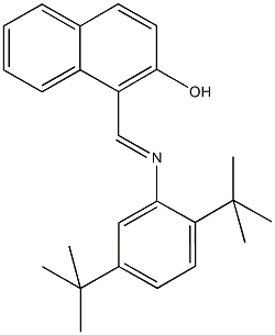 1-{[(2,5-ditert-butylphenyl)imino]methyl}-2-naphthol 结构式