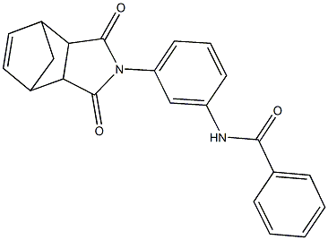 N-[3-(3,5-dioxo-4-azatricyclo[5.2.1.0~2,6~]dec-8-en-4-yl)phenyl]benzamide 结构式