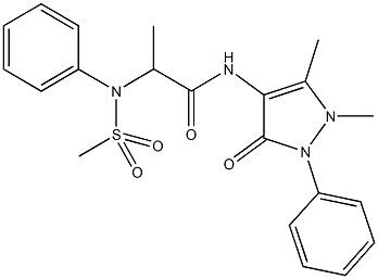 N-(1,5-dimethyl-3-oxo-2-phenyl-2,3-dihydro-1H-pyrazol-4-yl)-2-[(methylsulfonyl)anilino]propanamide 结构式