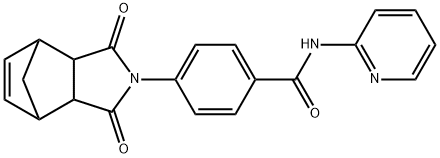 4-(3,5-dioxo-4-azatricyclo[5.2.1.0~2,6~]dec-8-en-4-yl)-N-(2-pyridinyl)benzamide 结构式