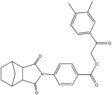 2-(3,4-dimethylphenyl)-2-oxoethyl 4-(3,5-dioxo-4-azatricyclo[5.2.1.0~2,6~]dec-4-yl)benzoate 结构式