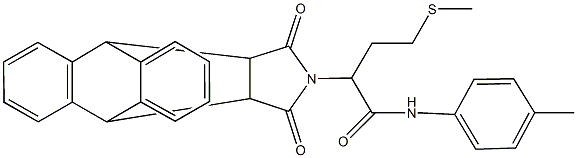 2-(16,18-dioxo-17-azapentacyclo[6.6.5.0~2,7~.0~9,14~.0~15,19~]nonadeca-2,4,6,9,11,13-hexaen-17-yl)-N-(4-methylphenyl)-4-(methylsulfanyl)butanamide 结构式