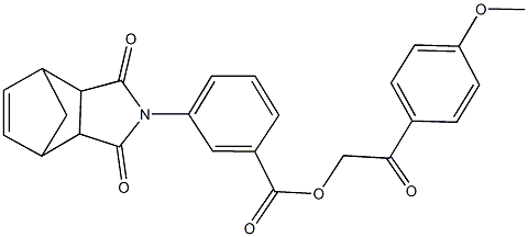 2-(4-methoxyphenyl)-2-oxoethyl 3-(3,5-dioxo-4-azatricyclo[5.2.1.0~2,6~]dec-8-en-4-yl)benzoate 结构式