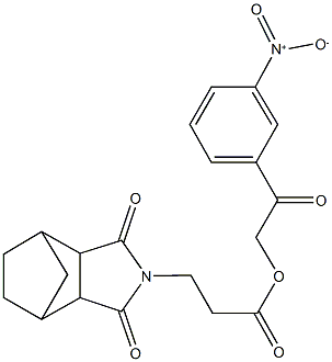 2-{3-nitrophenyl}-2-oxoethyl 3-(3,5-dioxo-4-azatricyclo[5.2.1.0~2,6~]dec-4-yl)propanoate 结构式