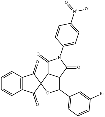 1-(3-bromophenyl)-5-(4-nitrophenyl)-1,3-dihydrospiro(1H-furo[3,4-c]pyrrole-3,2'-[1'H]-indene)-1',3',4,6(2'H,3H,5H)-tetrone 结构式