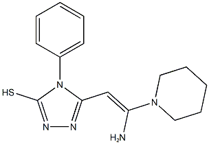 5-[2-amino-2-(1-piperidinyl)vinyl]-4-phenyl-4H-1,2,4-triazol-3-yl hydrosulfide 结构式