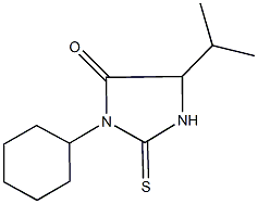 3-cyclohexyl-5-isopropyl-2-thioxoimidazolidin-4-one 结构式