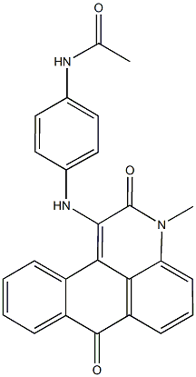 N-{4-[(3-methyl-2,7-dioxo-2,7-dihydro-3H-naphtho[1,2,3-de]quinolin-1-yl)amino]phenyl}acetamide 结构式