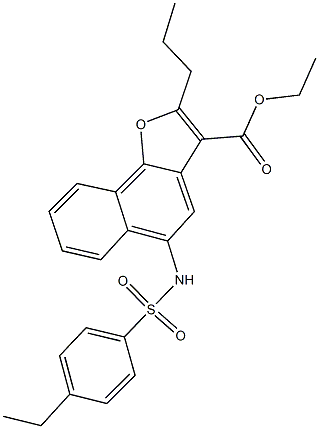 ethyl 5-{[(4-ethylphenyl)sulfonyl]amino}-2-propylnaphtho[1,2-b]furan-3-carboxylate 结构式