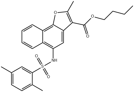 butyl 5-{[(2,5-dimethylphenyl)sulfonyl]amino}-2-methylnaphtho[1,2-b]furan-3-carboxylate 结构式