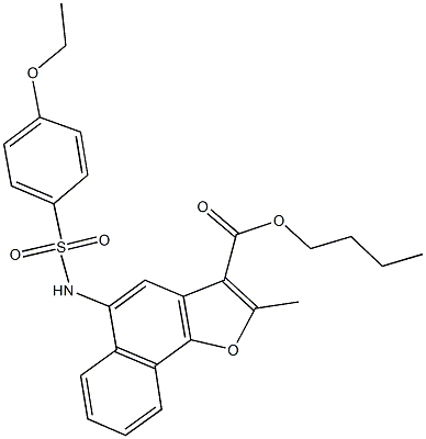 butyl 5-{[(4-ethoxyphenyl)sulfonyl]amino}-2-methylnaphtho[1,2-b]furan-3-carboxylate 结构式