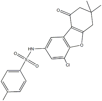 N-(4-chloro-7,7-dimethyl-9-oxo-6,7,8,9-tetrahydrodibenzo[b,d]furan-2-yl)-4-methylbenzenesulfonamide 结构式