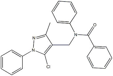 N-[(5-chloro-3-methyl-1-phenyl-1H-pyrazol-4-yl)methyl]-N-phenylbenzamide 结构式