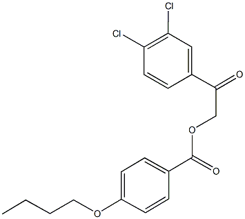 2-(3,4-dichlorophenyl)-2-oxoethyl 4-butoxybenzoate 结构式