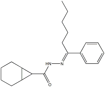 N'-(1-phenylhexylidene)bicyclo[4.1.0]heptane-7-carbohydrazide 结构式